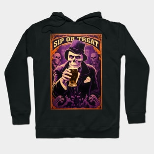 Sip Or Treat - Halloween Humour - Distressed and Aged Hoodie